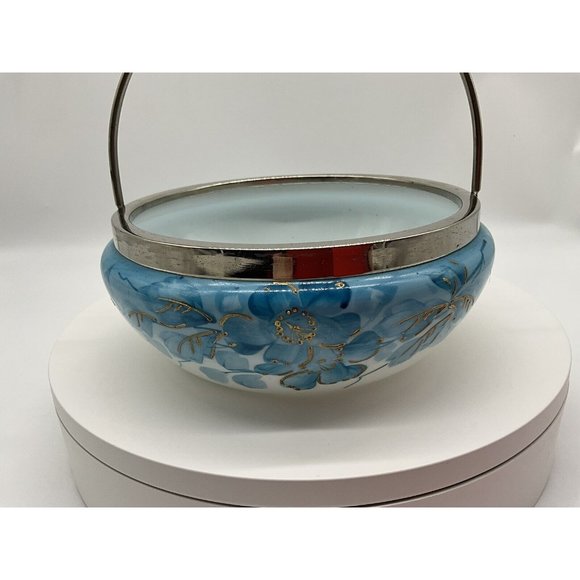 Hand Painted Satin Glass Bon Bon Dish - Picture 6 of 16
